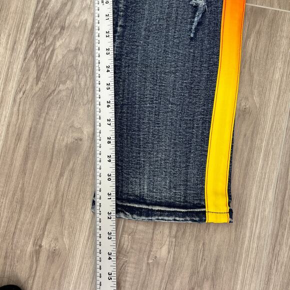 Focus Quality Goods Men's Striped/ Colorful Skinny Jeans Size W36 L32 - Picture 5 of 12